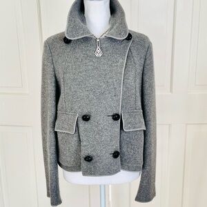 Sportmax gray wool angora short jacket 6